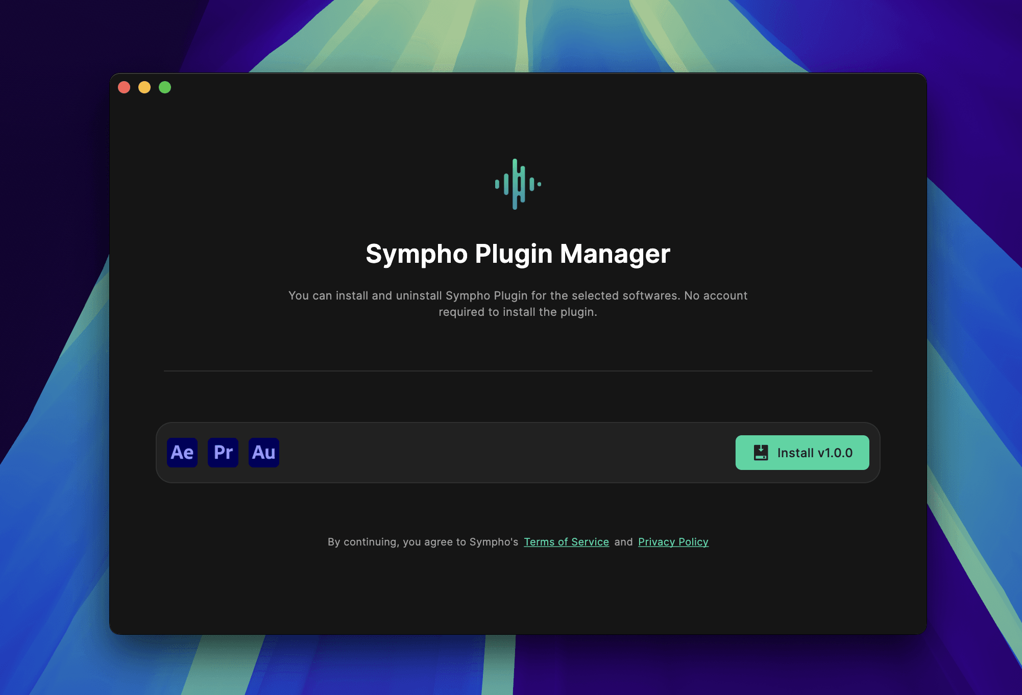 Sympho Desktop App - Install Plugin