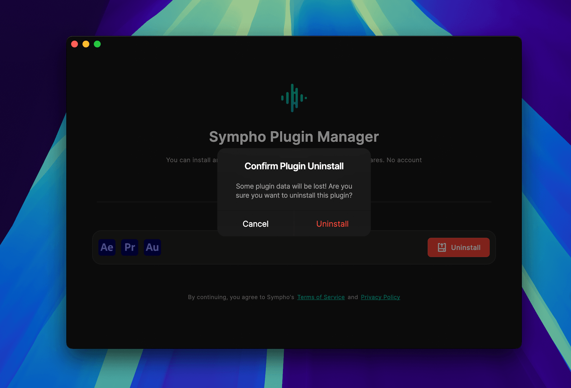 Sympho Desktop App - Install Plugin