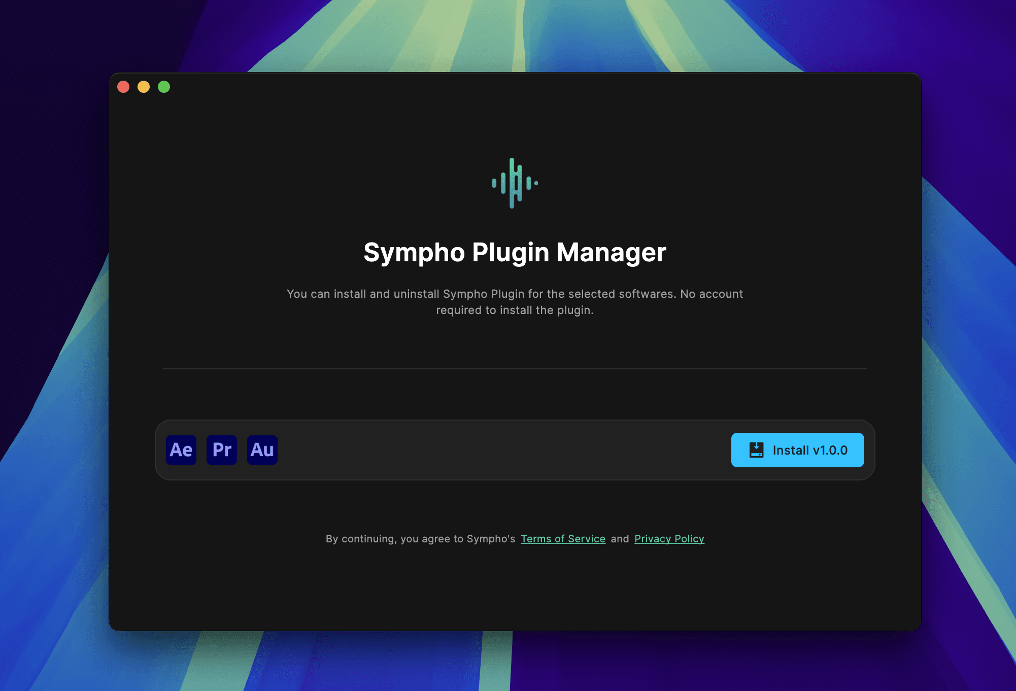 Sympho Desktop App - Install Plugin